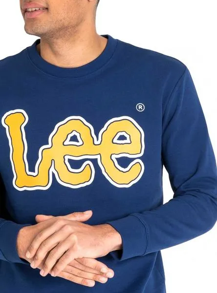 sudadera lee logo azul hombre