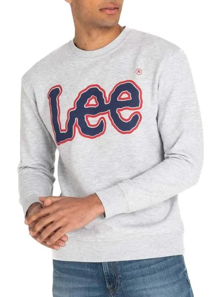 sudadera lee logo gris hombre