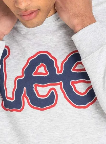 sudadera lee logo gris hombre