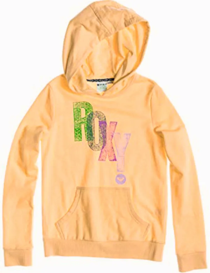 Sudadera ROXY niña con capucha Hermitage (nhp0) Ref. ERGFT03054 naranja logo frontal