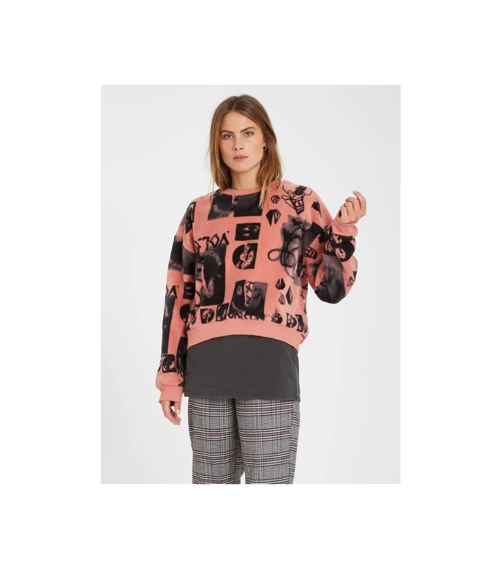 SUDADERA VOLCOM ERROR 76 CREW  SEPIA