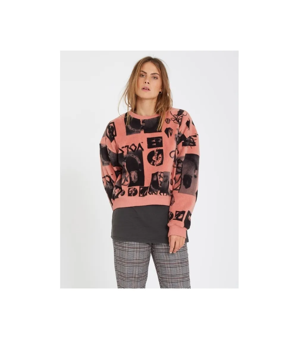 SUDADERA VOLCOM ERROR 76 CREW  SEPIA