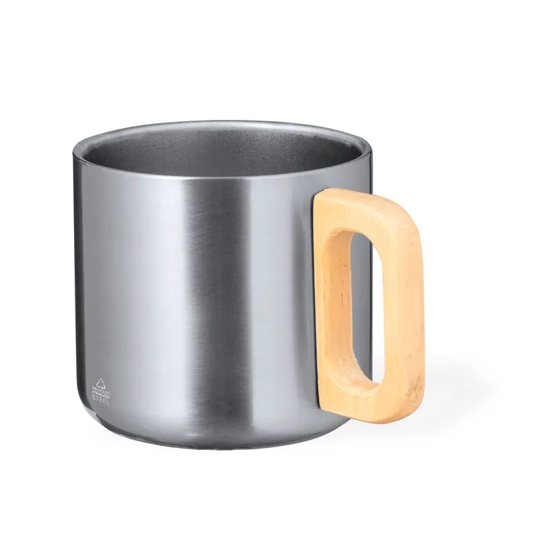 Taza de acero inox. corporativa 400 ml. Garfun