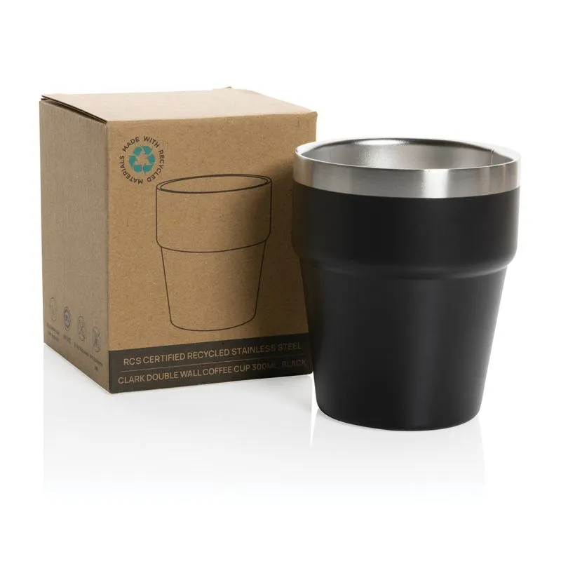 Taza de café promocional doble pared 300 ml. Clark