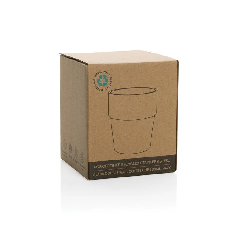 Taza de café promocional doble pared 300 ml. Clark