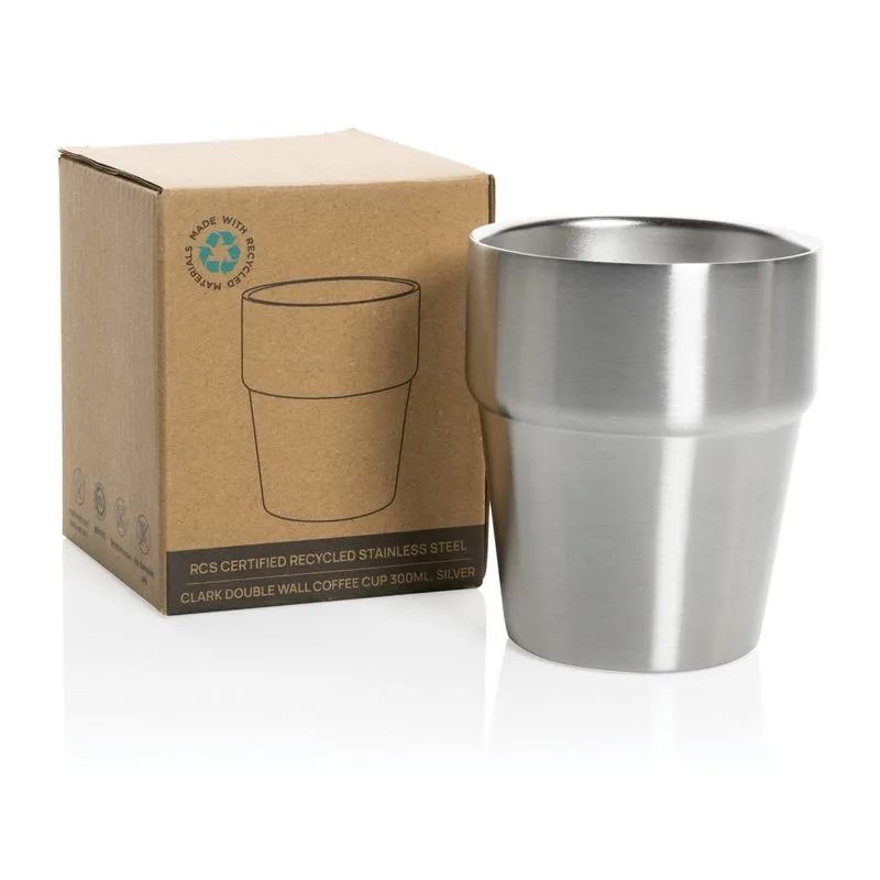 Taza de café promocional doble pared 300 ml. Clark