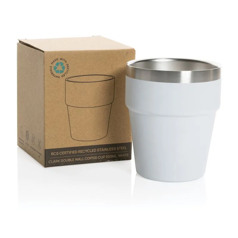 Taza de café promocional doble pared 300 ml. Clark