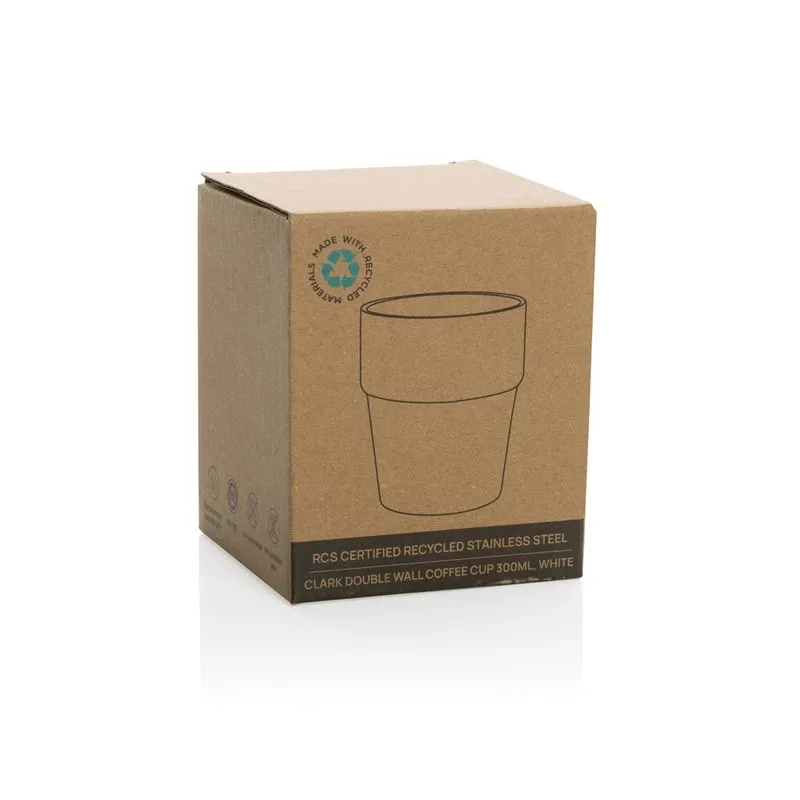 Taza de café promocional doble pared 300 ml. Clark