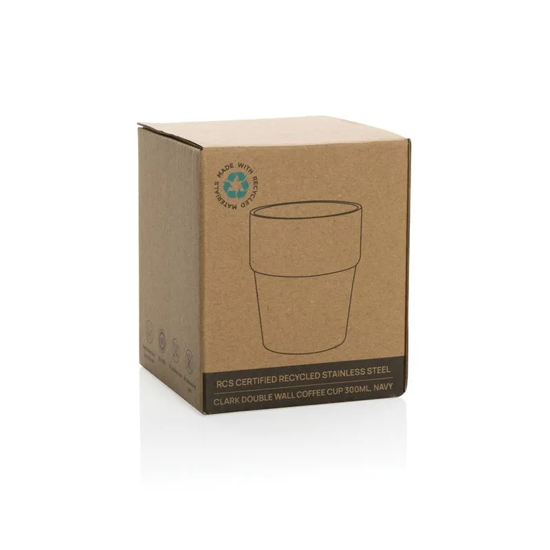 Taza de café promocional doble pared 300 ml. Clark