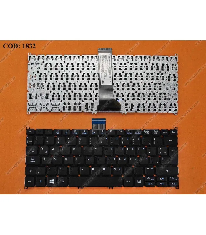 TECLADO ACER V3371G E3111 E3112 V5122P V5131 V5132P V5171 SERIES SIN MARCO 9ZN9RSW01E BK LA ORIG