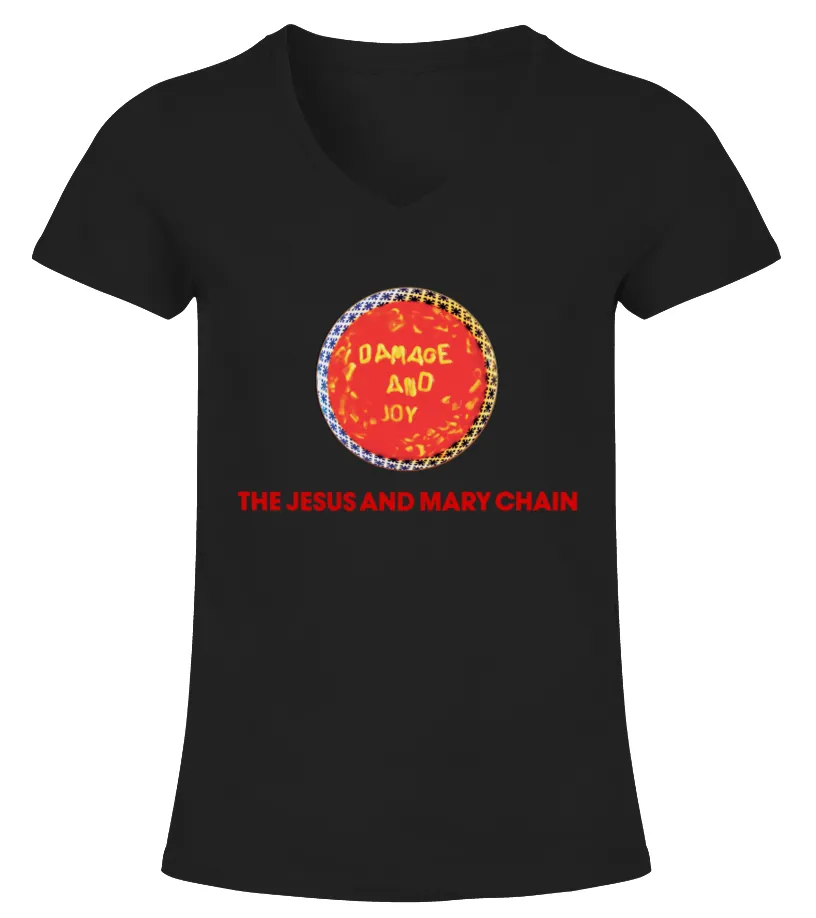 THE JESUS AND MARY CHAIN 12DAMAGE AND JOY BK CAMISETA CUELLO PICO MUJER