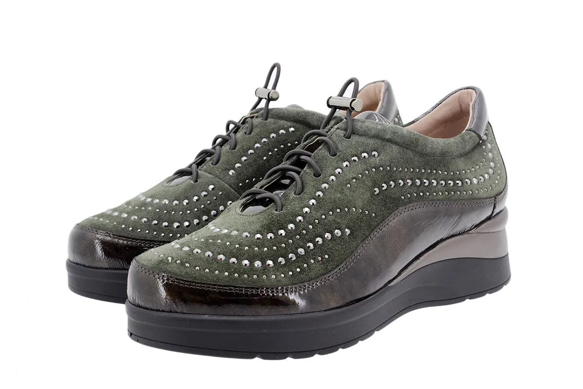 Tie shoe Taupe Patent