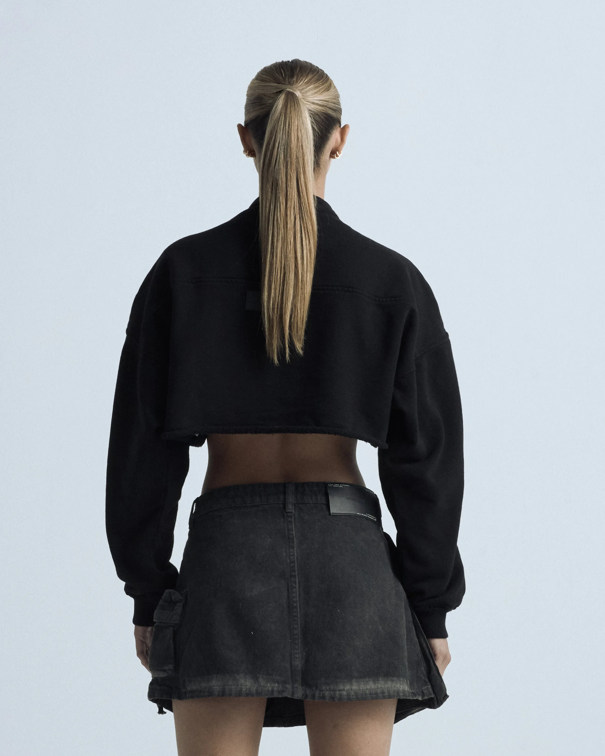 Transfiguration UNDGLD Cropped Zip Up Crewneck Black