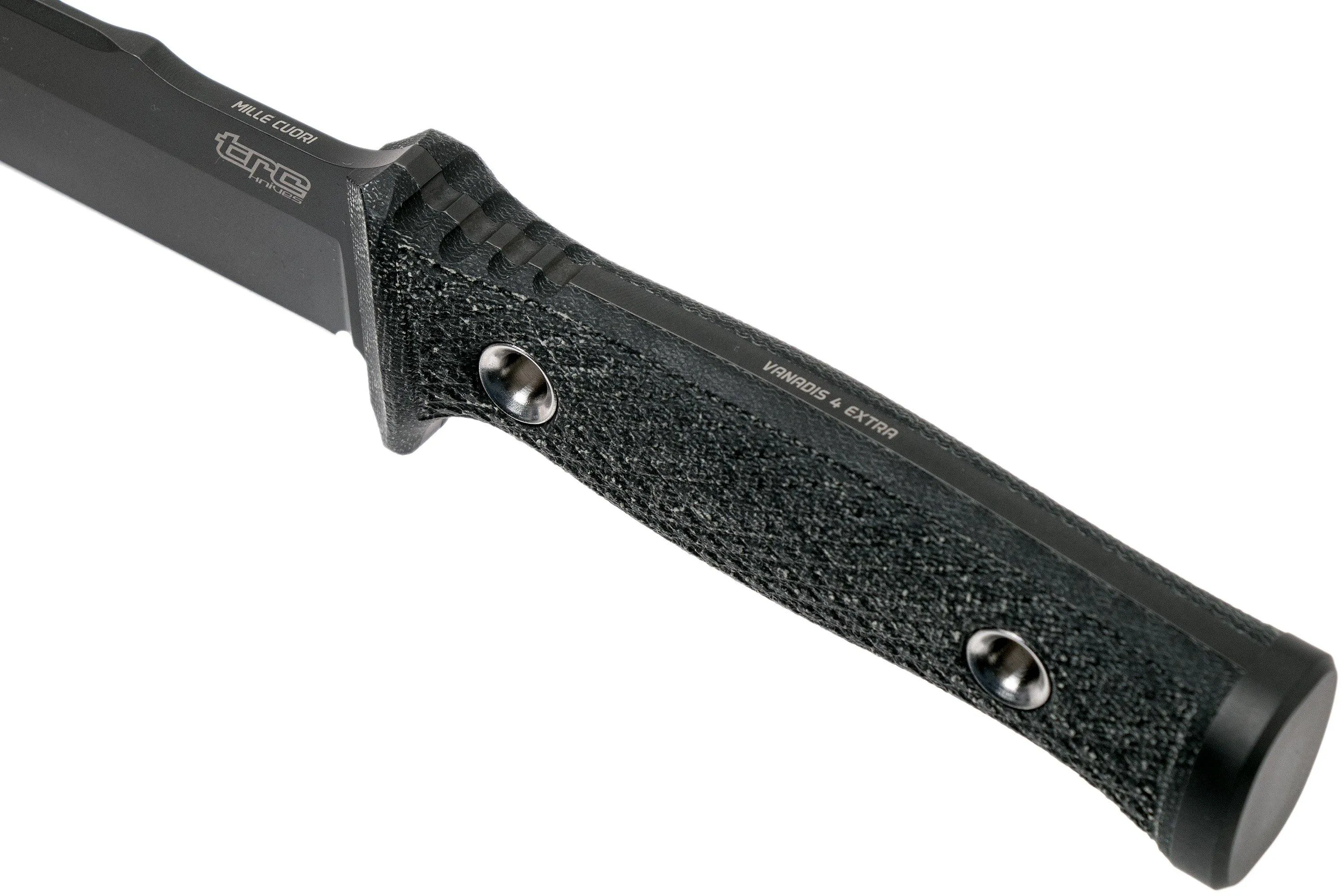 TRC Knives Mille Cuori, deadis 4 Extra, Black Canvas Micarta cuchillo de exterior