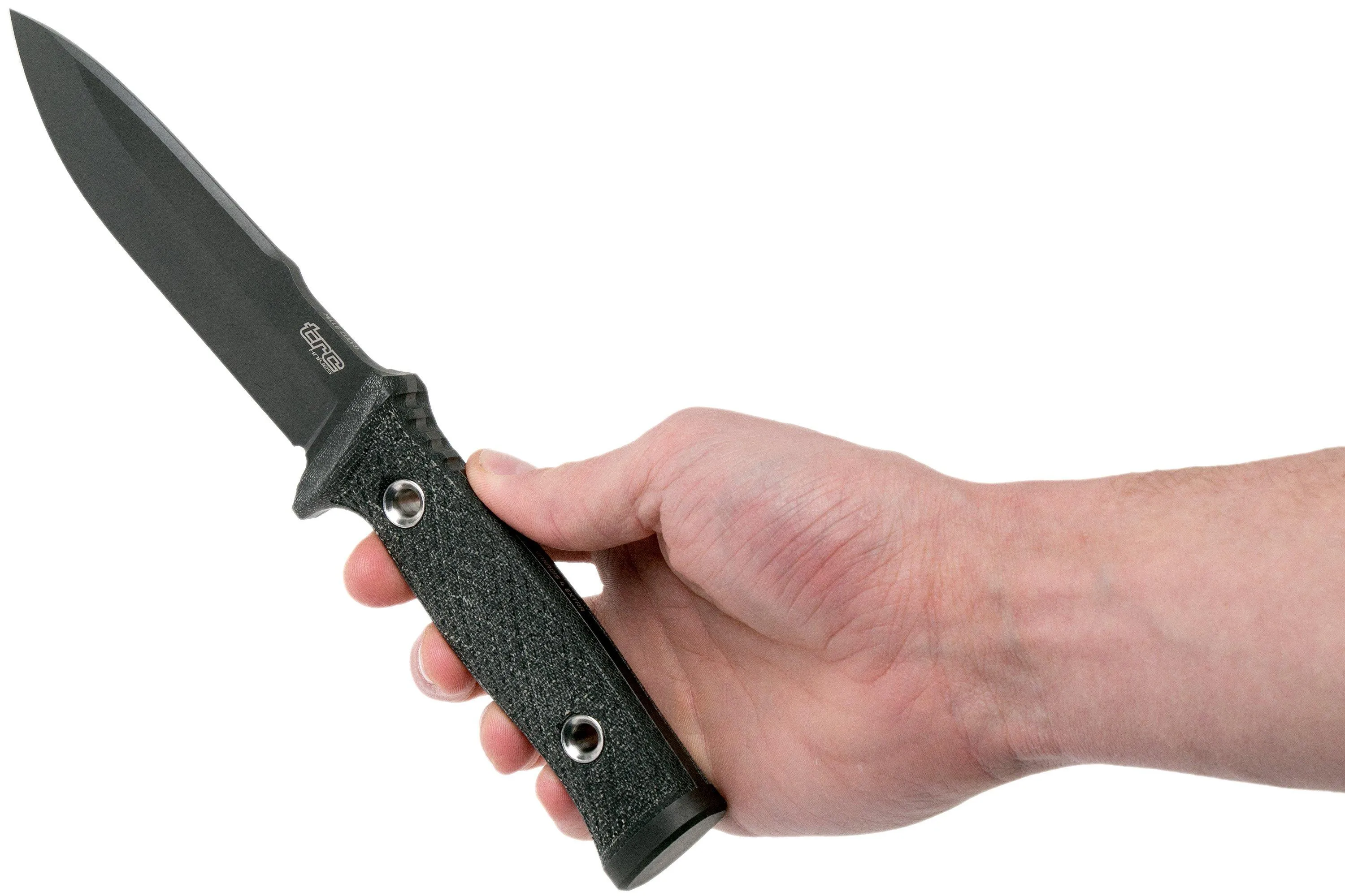 TRC Knives Mille Cuori, deadis 4 Extra, Black Canvas Micarta cuchillo de exterior