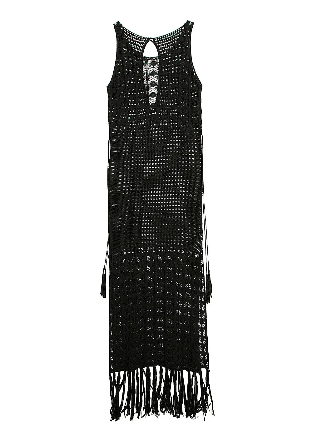 Tunica vestido punto calado negro