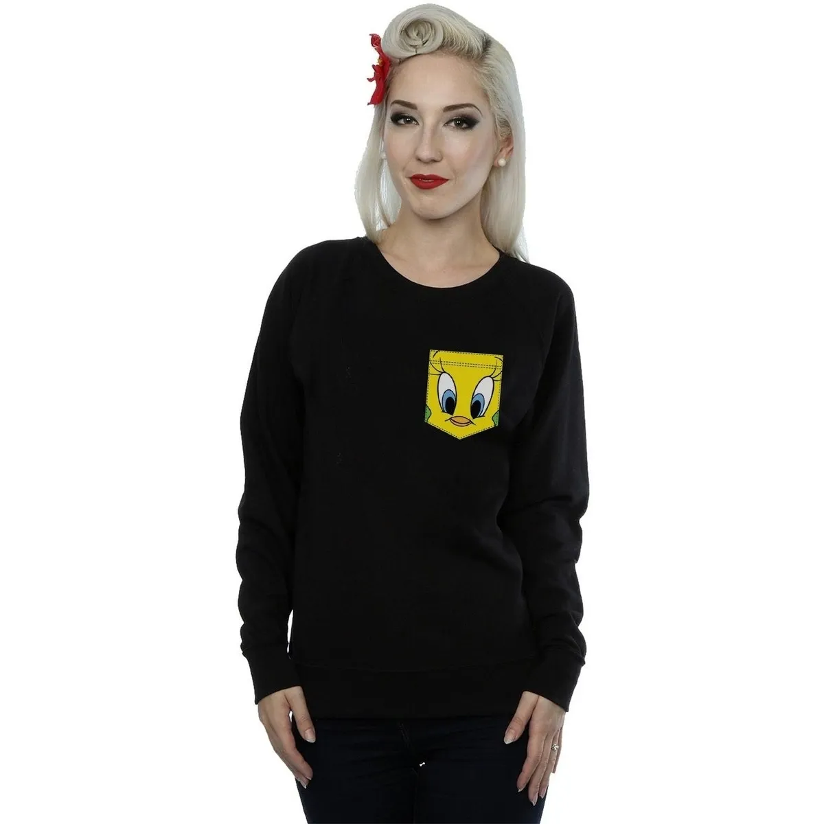 Tweety Pie Face Faux Pocket