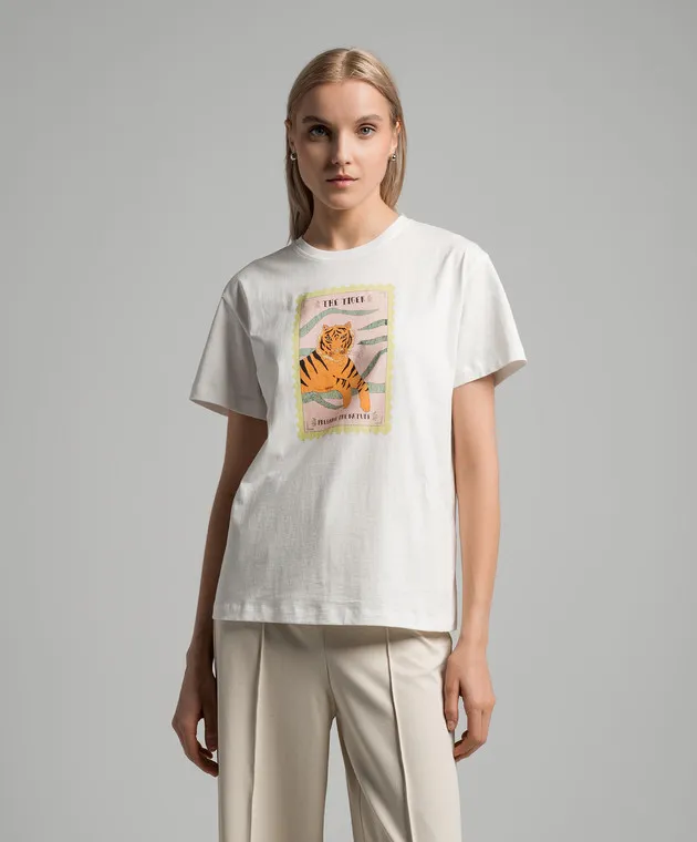 TWINSET WHITE TSHIRT WITH A PRINT