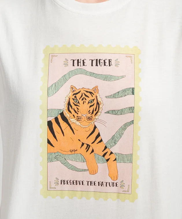 TWINSET WHITE TSHIRT WITH A PRINT