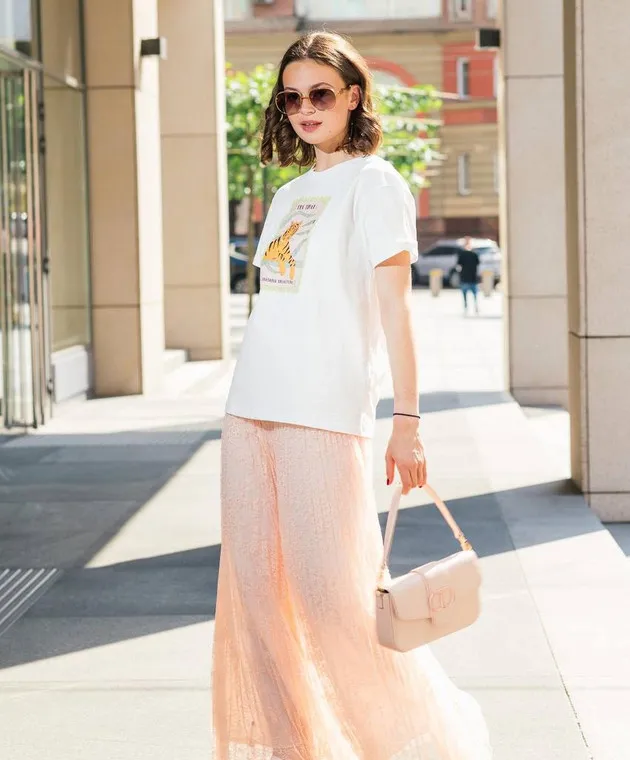 TWINSET WHITE TSHIRT WITH A PRINT