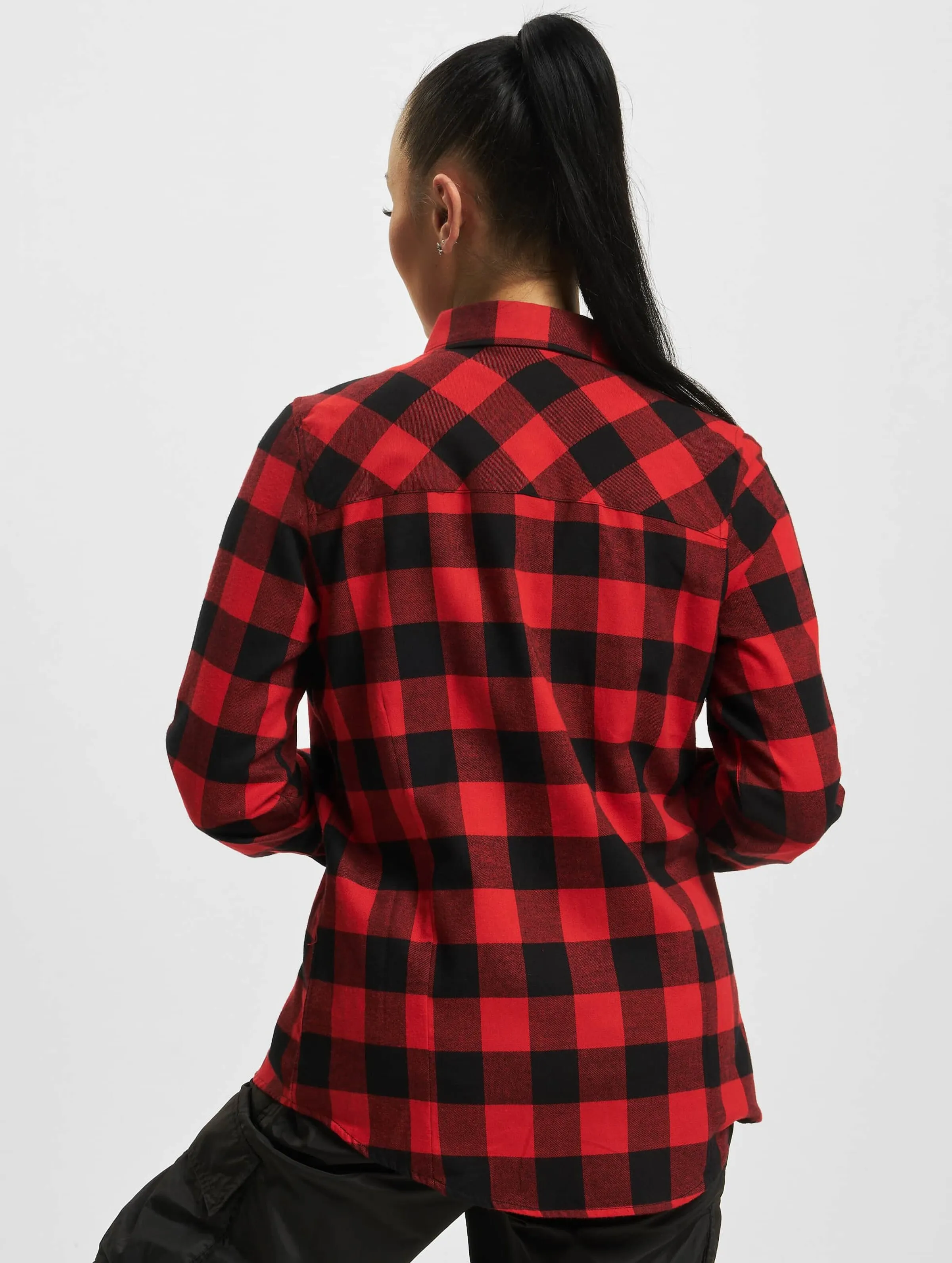 Urban Classics Ladies Turnup Checked Flanell Hemden