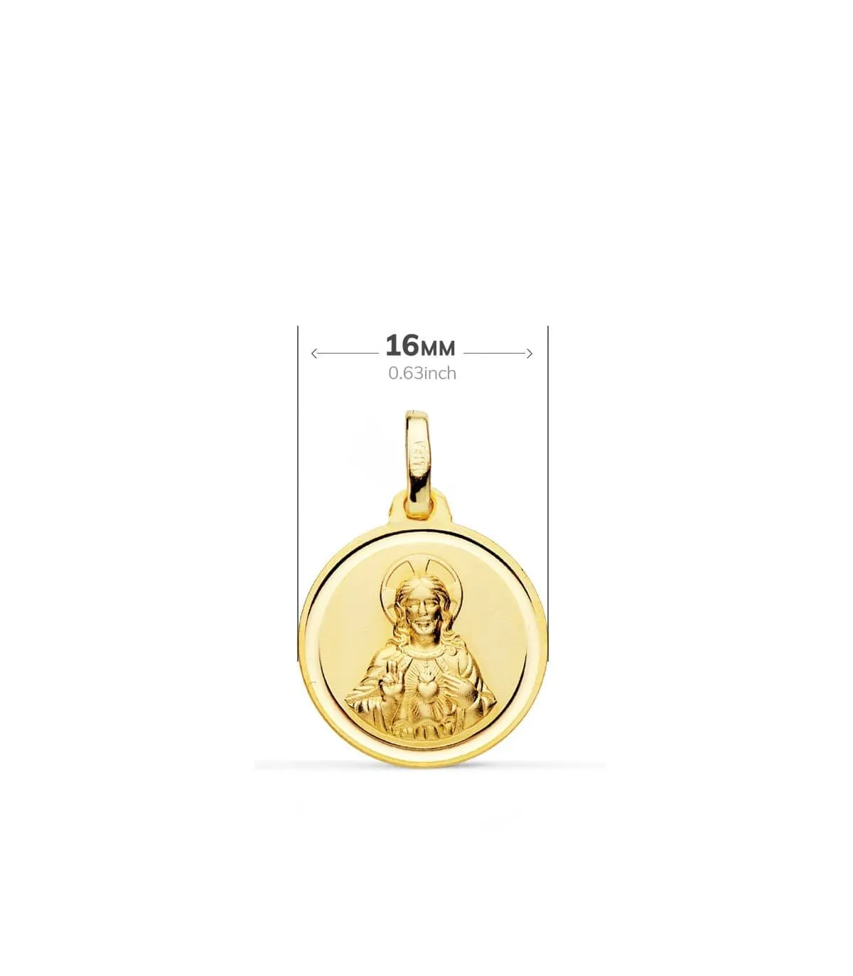 V. Carmen y C. Jesús Oro 18K Escapulario Bisel 16mm