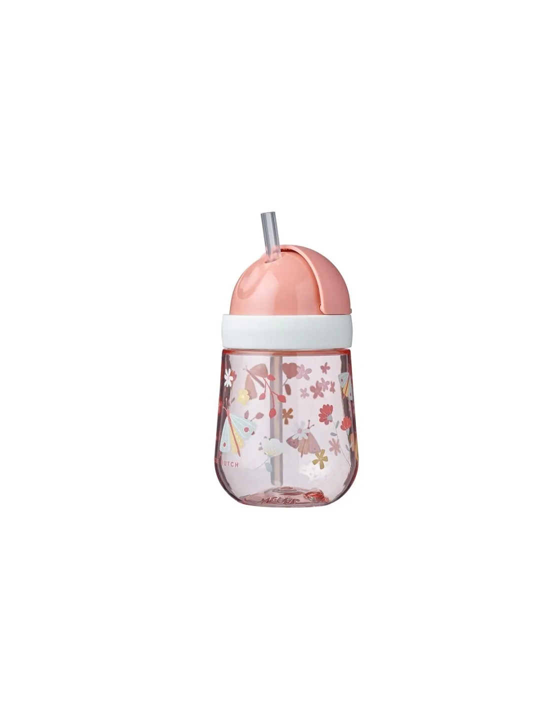 VASO CON PAJITA MIO 300 ML FLORES LITTLE DUTCH