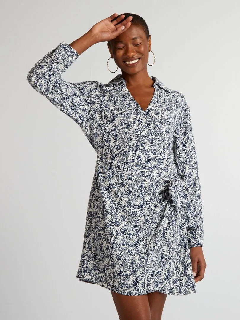 VESTIDO ANUDABLE  AZUL