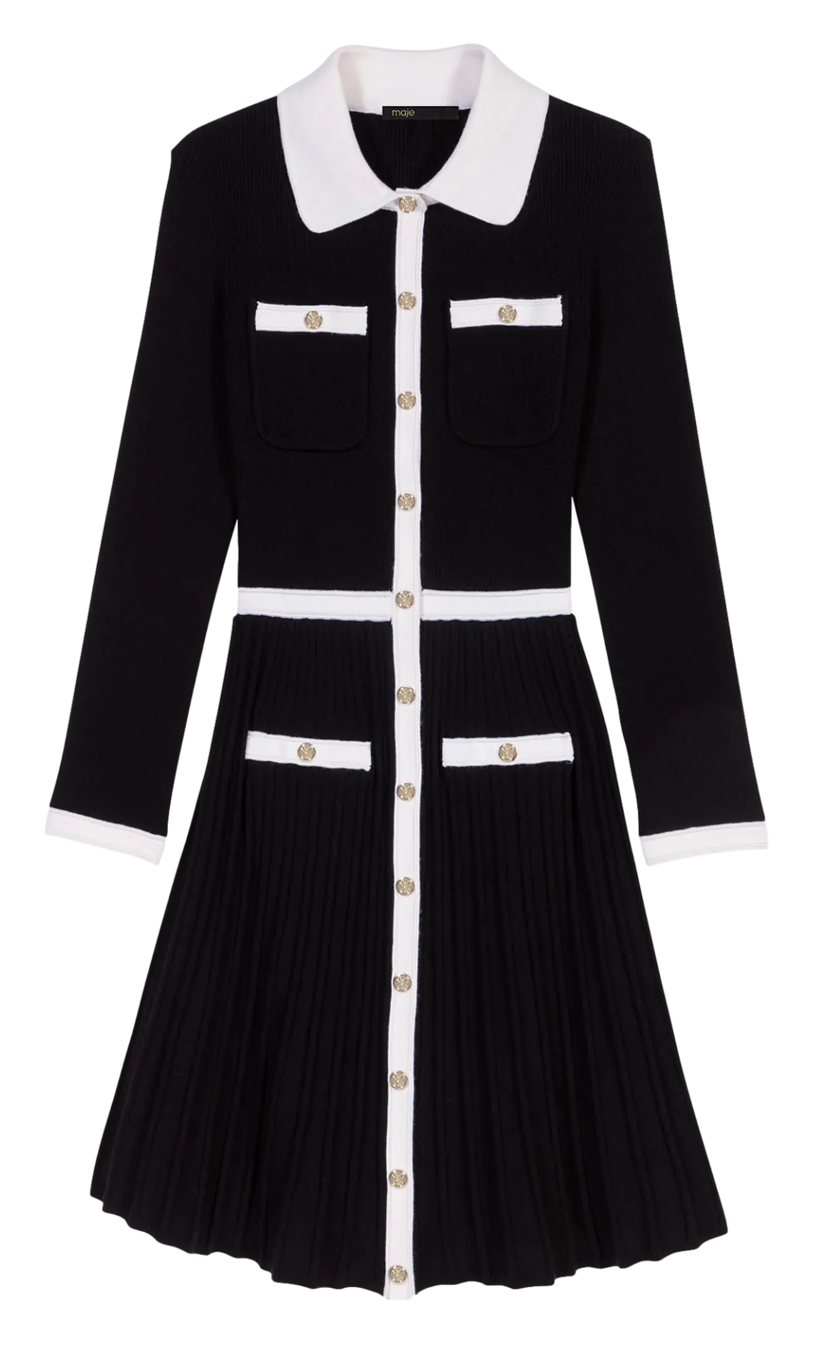 Vestido camisero corto en negro