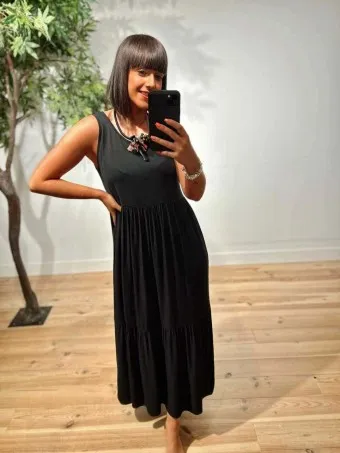 Vestido Combinado BAUBLE Negro
