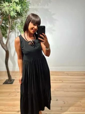 Vestido Combinado BAUBLE Negro