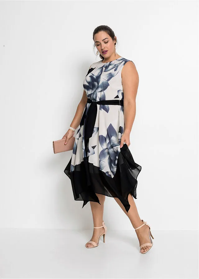 Vestido con estampado de flores Azul oscuro de flores