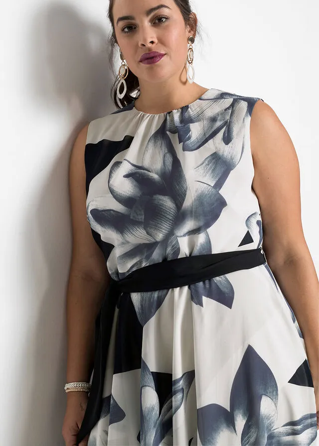 Vestido con estampado de flores Azul oscuro de flores