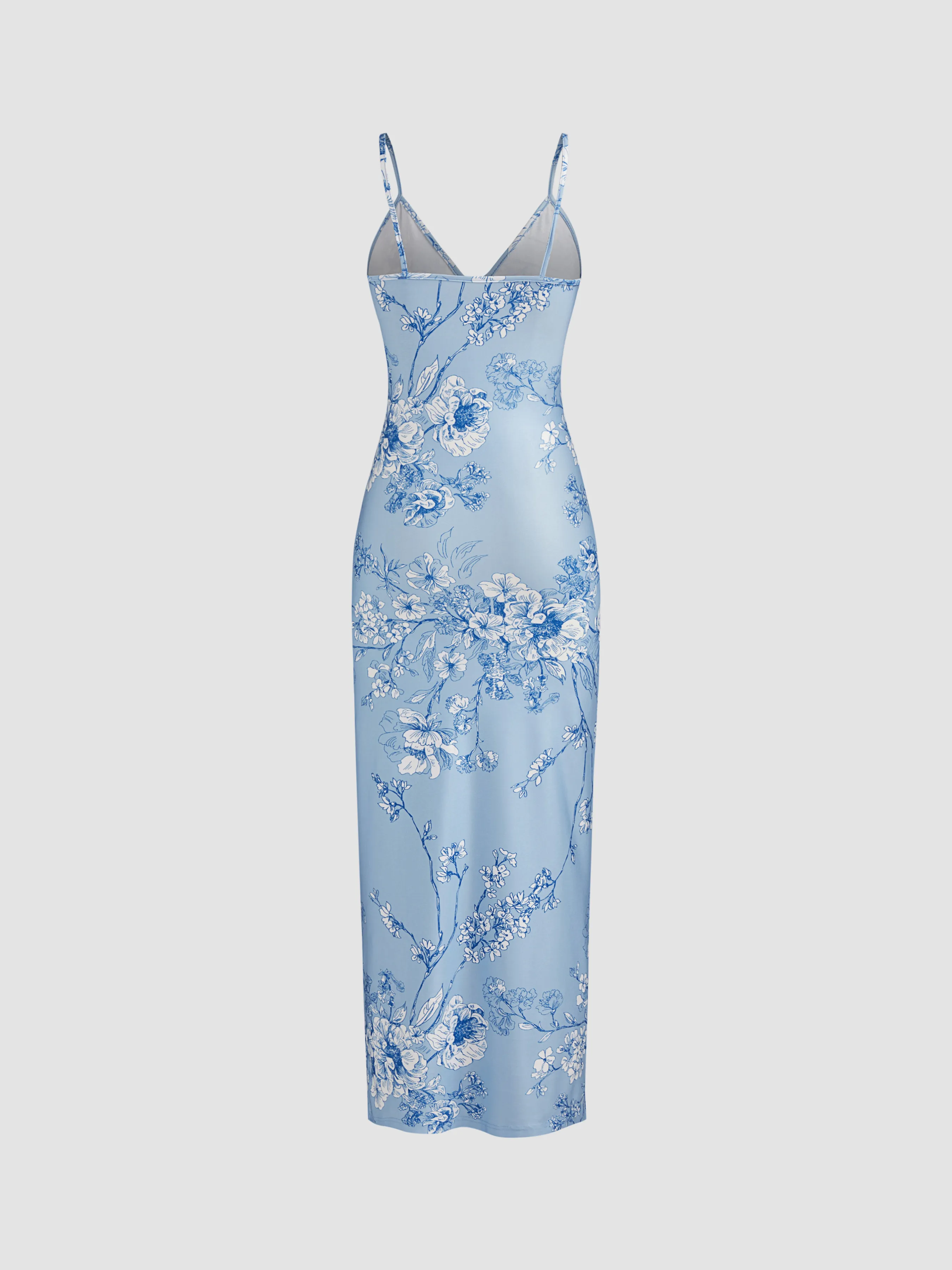 Vestido Maxi Cami Floral con Cuello en V