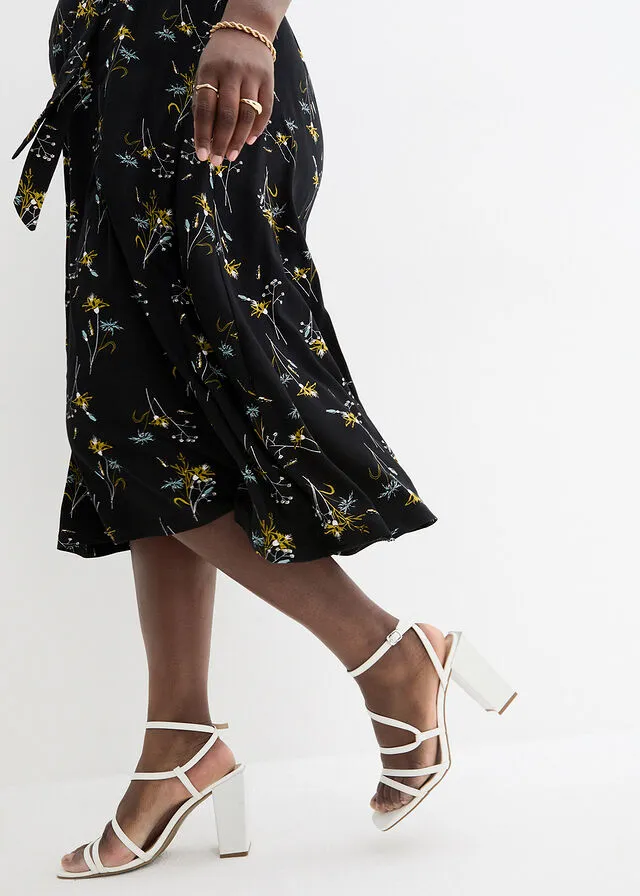 Vestido premamá/de lactancia Negro de flores