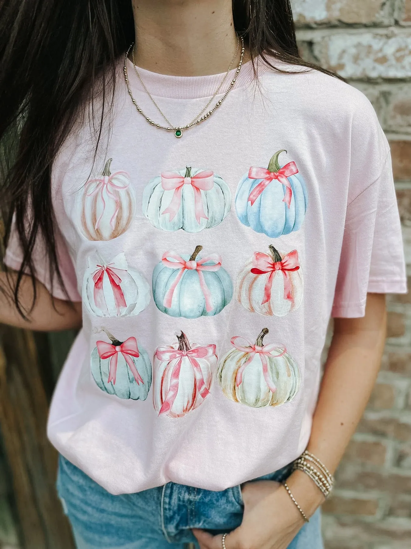 WATERCOLOR COQUETTE PUMPKIN TEE