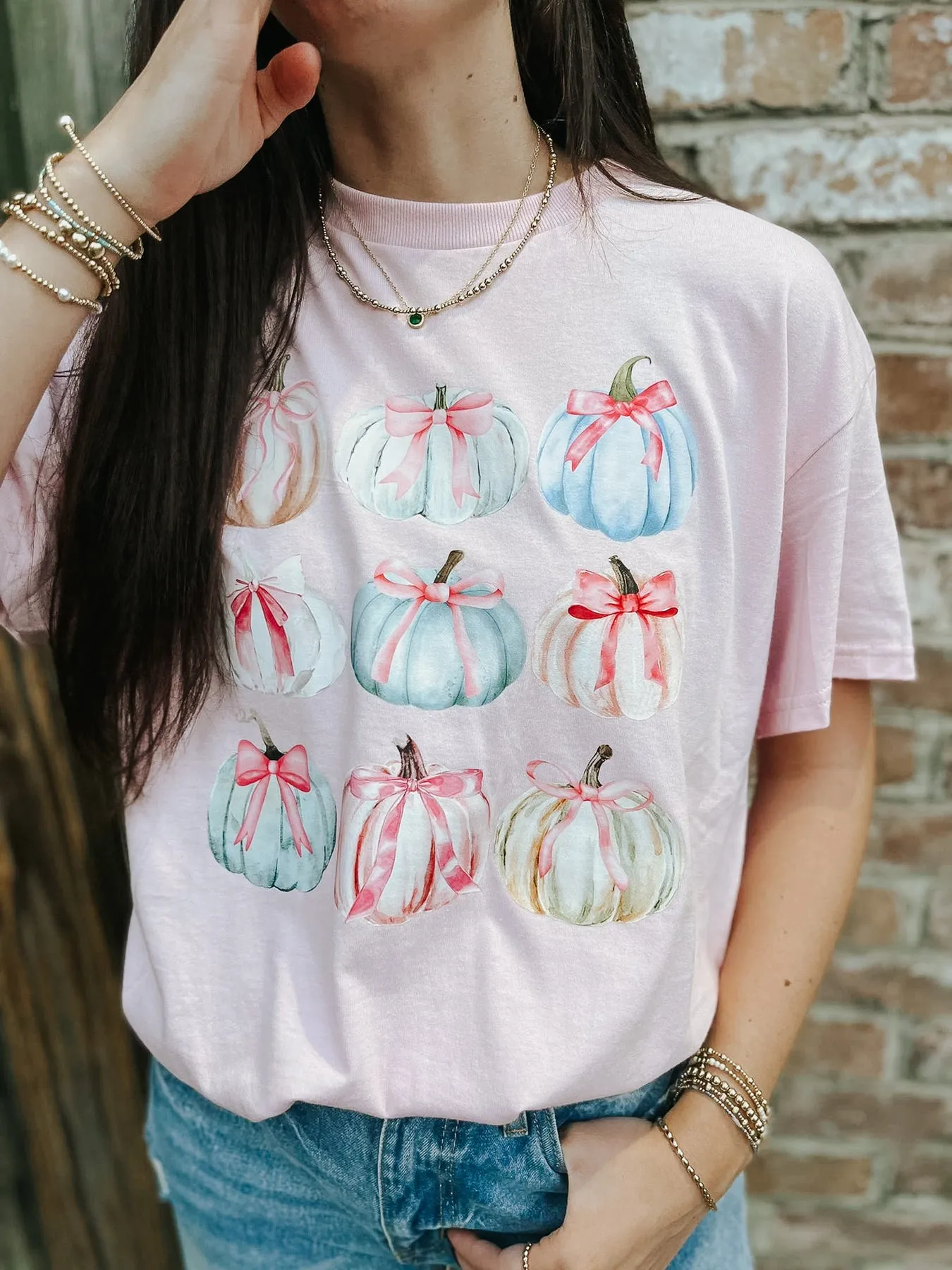 WATERCOLOR COQUETTE PUMPKIN TEE