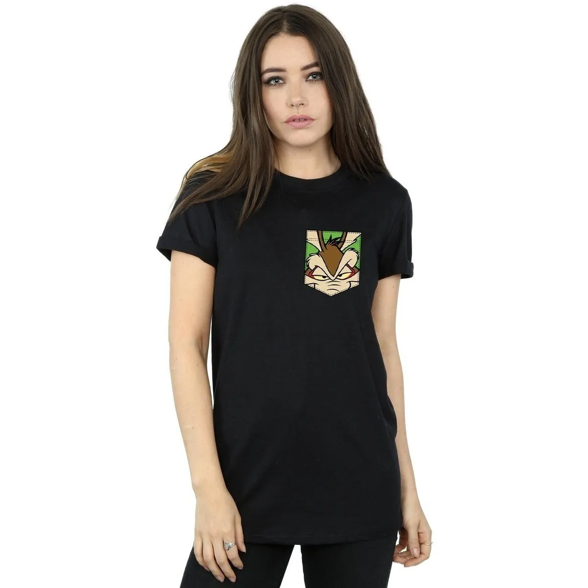Wile E Coyote Face Faux Pocket