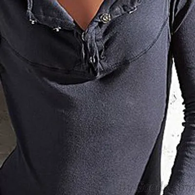 Women Solid Color Bodycon Hoodies Pullover Hooded Hoody Sweatshirt 