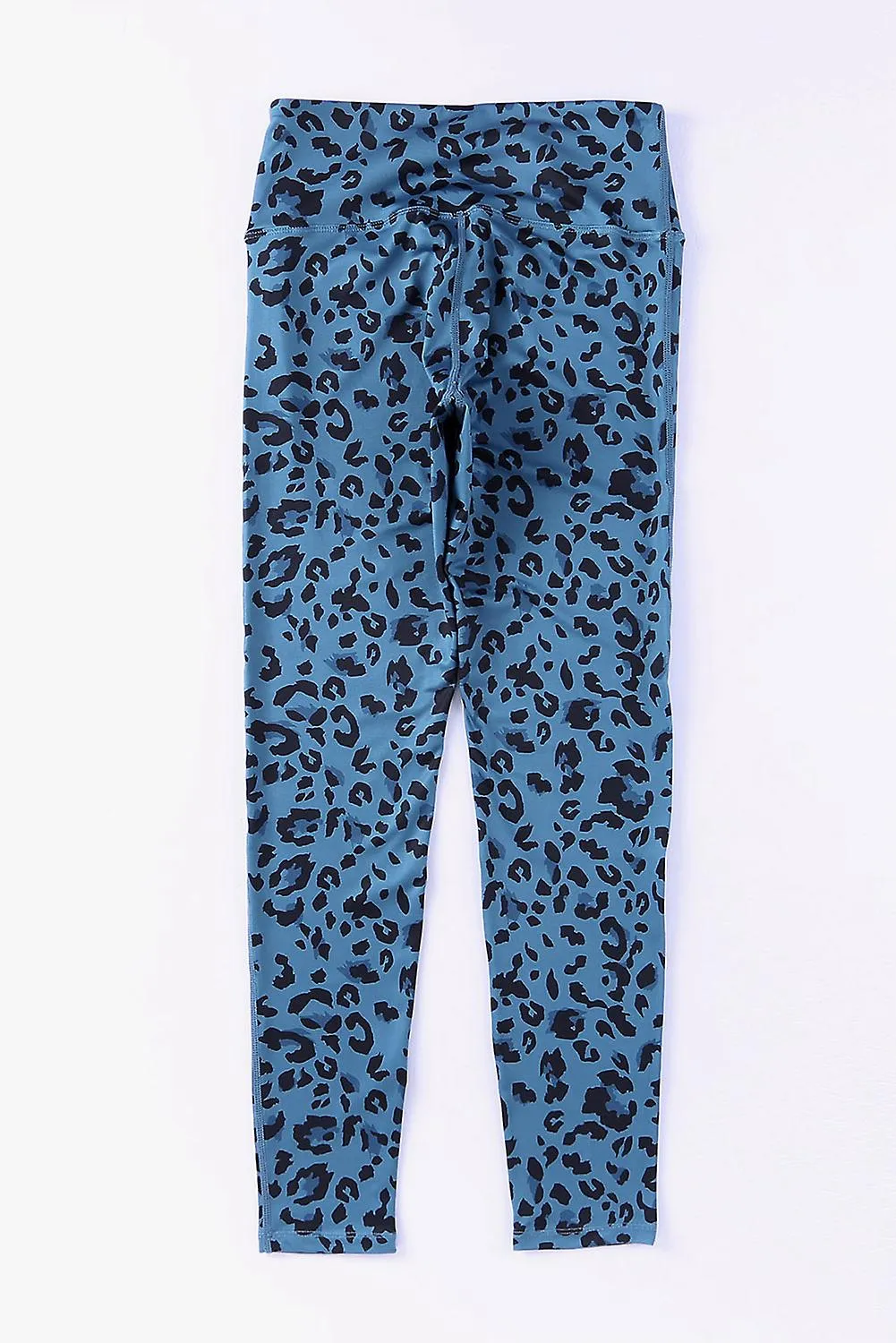 Women's Blue Classic Leopard Print Active Leggings