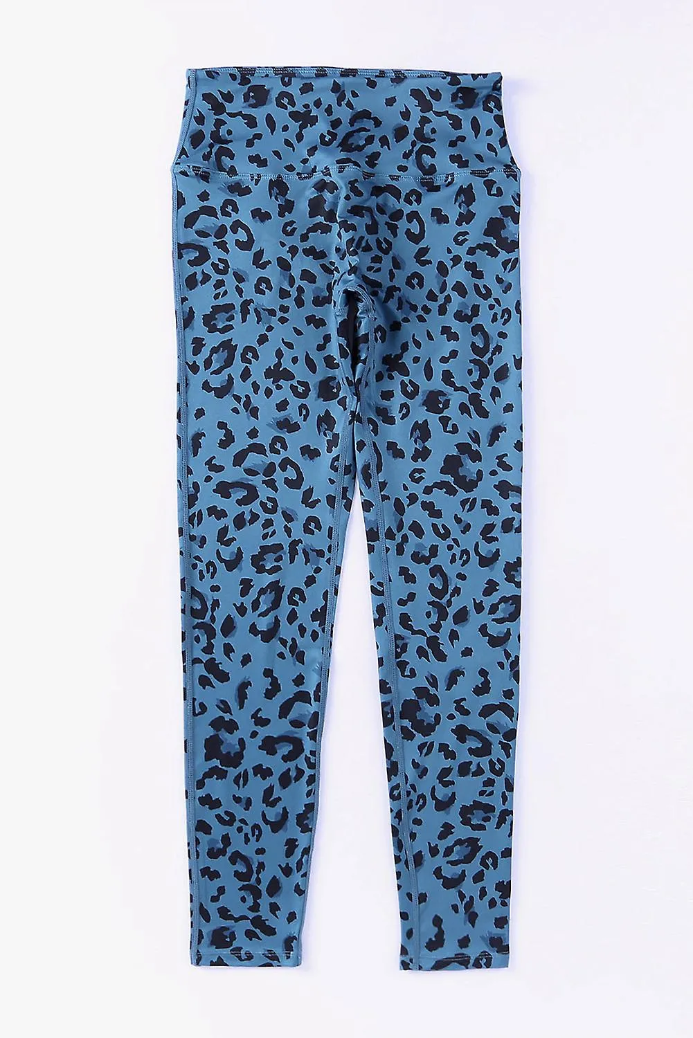 Women's Blue Classic Leopard Print Active Leggings