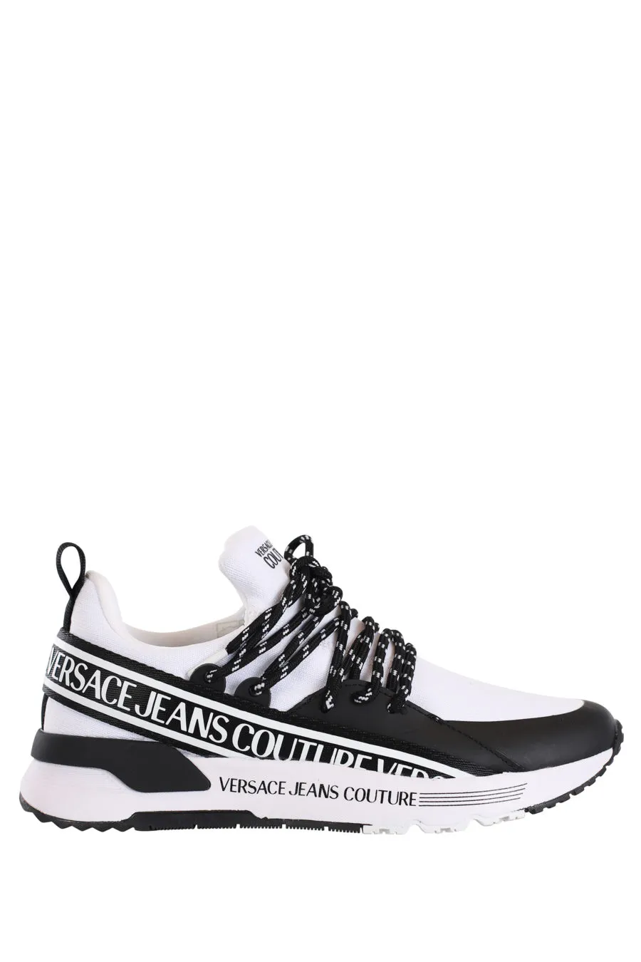 Zapatillas blancas con cordones cruzados y logo en cinta