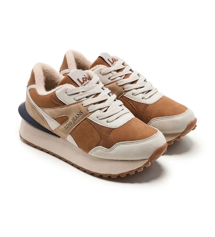 Zapatillas combinadas marrón