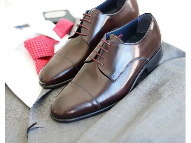 ZAPATO DE VESTIR EN FLORENTIK 7708 TUBOLARI EN COLOR BURDEOS O COÑAC