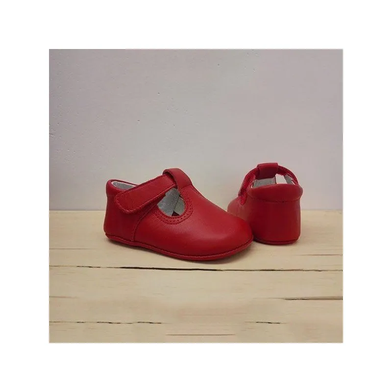Zapatos bebé piel rojos León Shoes