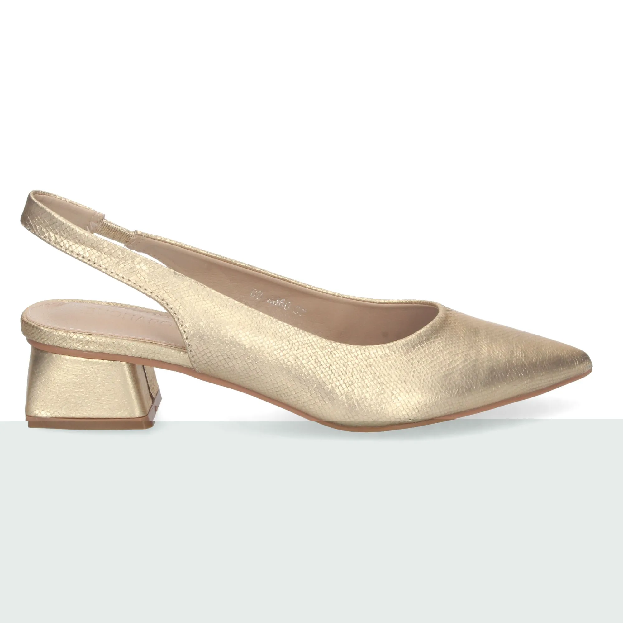 ZAPATOS DORADOS DE VESTIR TACóN BAJO CóMODO PUNTA FINA MUJER DB2360